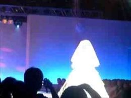 Creepy robot bride debuts on catwalk in Osaka