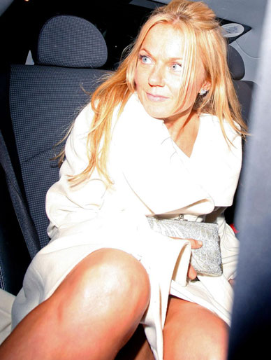 Geri Halliwell Saves An Upskirt Moment
