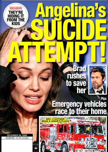 Angelina Jolie Suicide Attempt Alleged By Tabloid