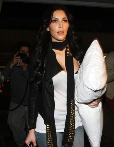Kim Kardashian’s Pillow Almost Falls Out