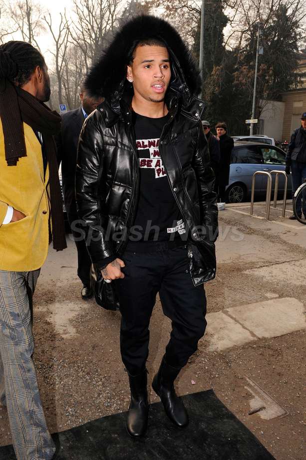 Chris Brown Hits Milan Fashion Week