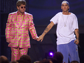 Elton John Says He’s Still Helping Eminem Battle Drug Problem