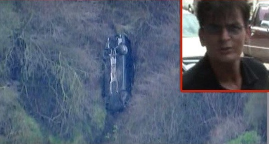 Charlie Sheen’s SUV: Stolen, Crashed, Lying at Bottom of Cliff
