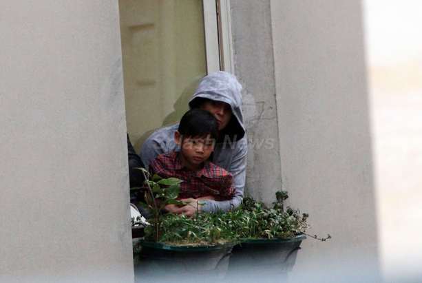Pax Thien Keeps An Eye On Mom Angelina Jolie