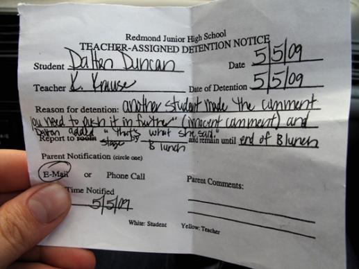 Middle School Student Earns Detention For "That’s What She Said" Comeback