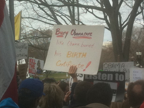 Tea Partiers Once Again Attacking Congress With Crazy Signs [Teabaggers]