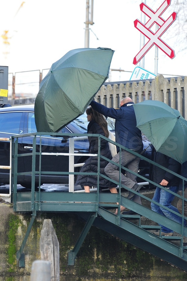 Angelina Tries To Sneak On Set